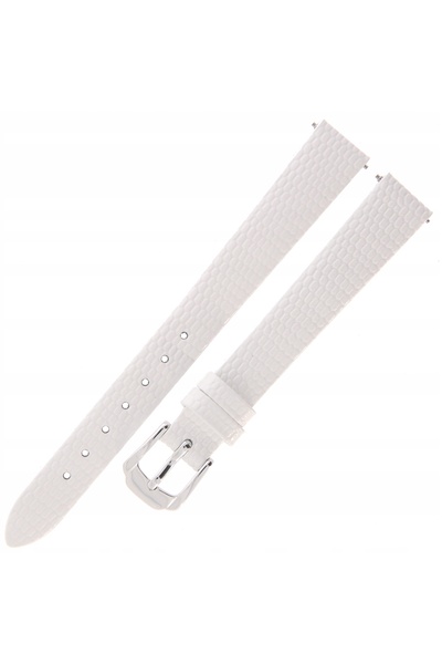 NO BRAND HIRSCH Lizardgrain - 12mm - ALB - Curea de ceas din piele