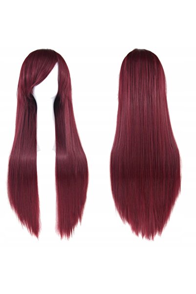 NO BRAND PERUCĂ COSPLAY 100 CM LUNGĂ ANIME MANGA BURGUNDĂ