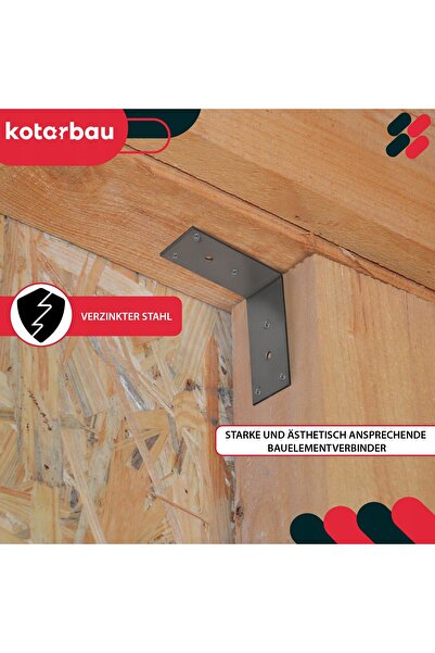 NO BRAND Set de colțare metalice pentru construcții, 75x75x45 mm, din oțel, 2...