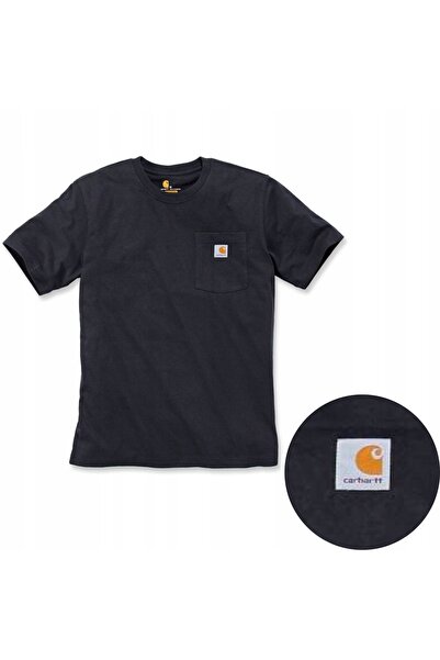 Carhartt Tricou pentru bărbați, gros, cu buzunar, K87 001, negru, M