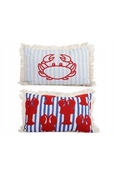 NO BRAND Pernă cu umplutură, dungi albe, crab, 50x30 cm