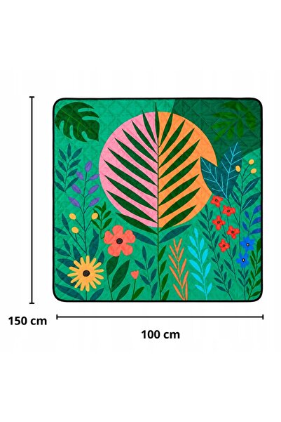 LEAN 100x150 cm Pătură de picnic cu plante colorate, Saltea de plajă, Saltea ...