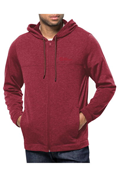 Jack Wolfskin Hanorac călduros pentru bărbați, cu glugă și fermoar, termic - L