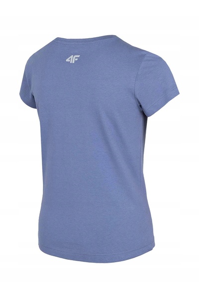 4F Tricou neted pentru fete, albastru, plăcut la atingere, 100% bumbac, 122CM