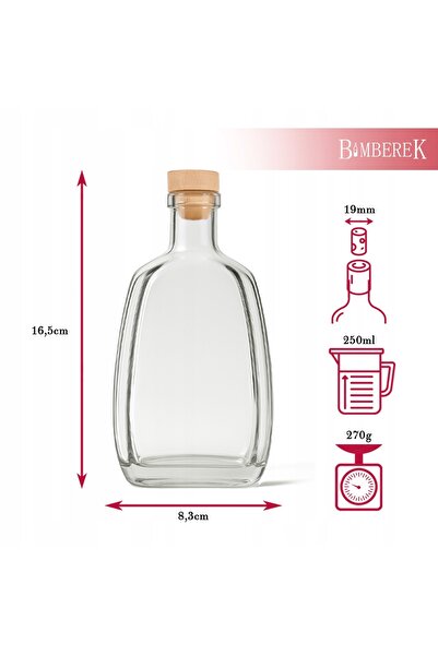 NO BRAND 30x Sticle Asteria de 250ml cu dop de plută, sticle de sticlă pentru...
