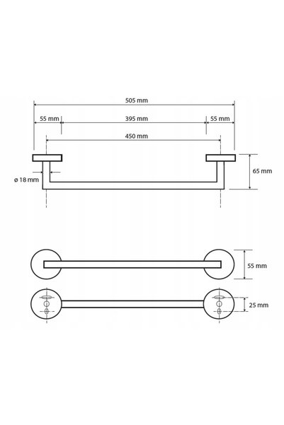 NO BRAND Suport prosoape Bemeta ALB 450 mm 104204024