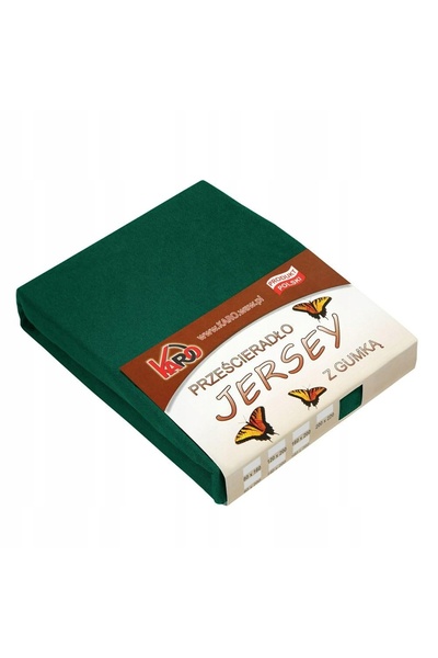 NO BRAND Cearșaf de pat din jerseu cu elastic 140x200 verde oliv gros 150g/m2...