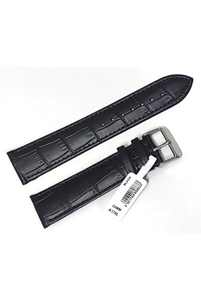NO BRAND CUREA DE CEAS LUNGĂ DIN PIELE NEAGRĂ 22 mm XL CHERMOND A178L