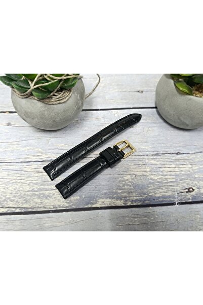 JORDAN KERR Curea de ceas originală LORUS din piele neagră 14 mm RQU040X Croc...