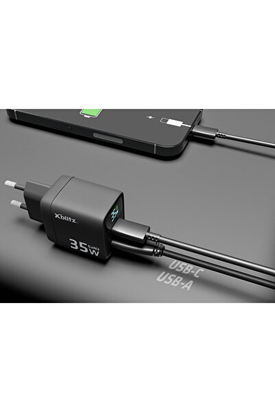 NO BRAND Xblitz XC1 GaN3 PD35W USB-C+USB-A Încărcător