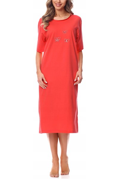 NO BRAND Cămașă de noapte de damă Merry Style cu mânecă scurtă, coral, S