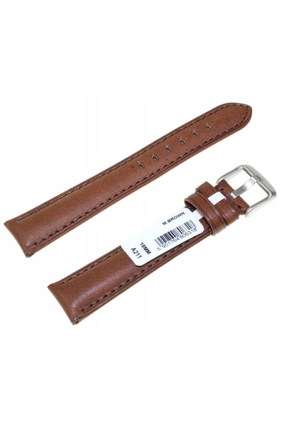 NO BRAND Curea de ceas din piele maro, cu cusături, 18 mm, CHERMOND A211.18