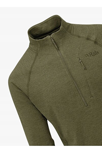 NO BRAND Hanorac cu jumătate de fermoar Rab Nexus Pull-On - verde măsliniu XL
