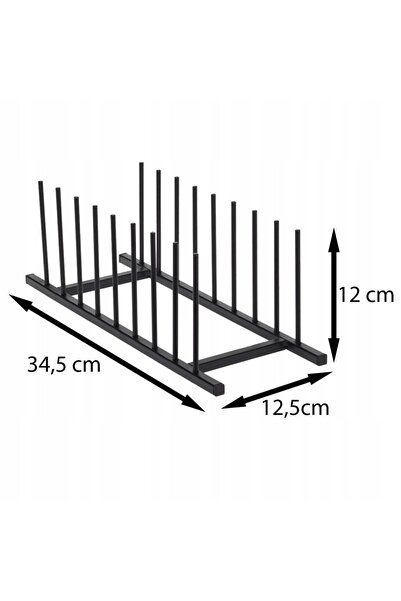 Home Styling Collection Organizator pentru farfurii, metalic, negru, stil Loft