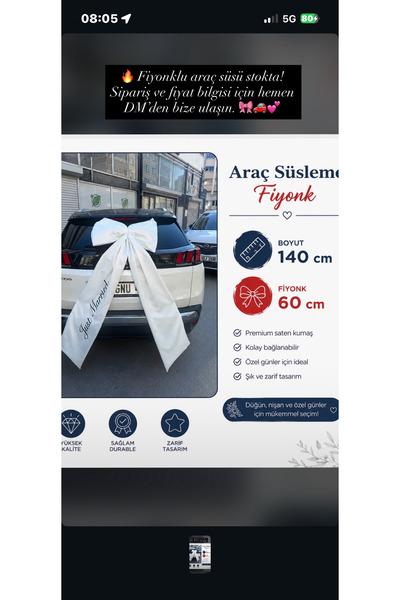 Gelin arabası fiyonk