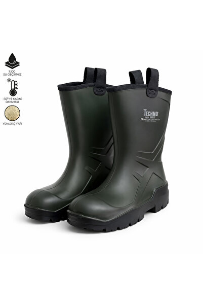 ThermoKing PU Kısa Çizme - İçi Yünlü - Kaymaz Taban - Alaska - Haki