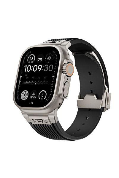 Choice7 42 44 45 46 49mm Black-Ti Silicone Sports Strap for Watch Ultra 2/1 4...