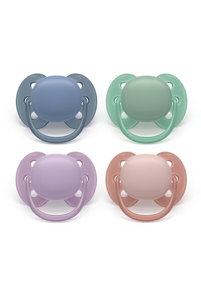 Philips Set 2 suzete bebelusi, Avent, Ultra Soft, Ortodontice, Silicon moale,...