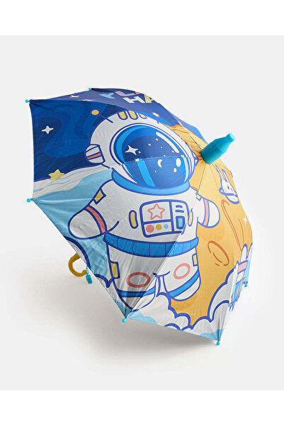 REDTAG Kids Blue Astronaut Printed Umbrella