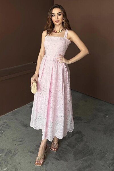Elbee Fashion Woman Brode Dress with Powder Strap and Apparatus