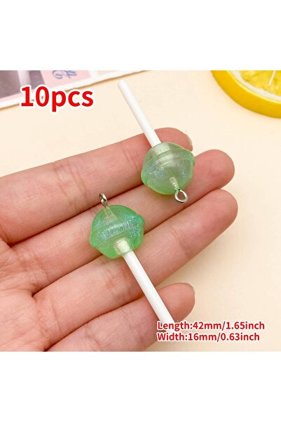 Choice4 24170-10pcs 10pcs Mix Color Star Round Heart Lollipop Charms DIY 3D K...
