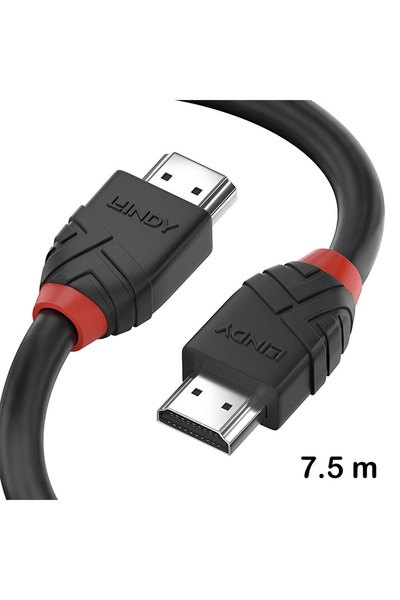 LİNDY Cablu HDMI de 7.5 m, 8K60Hz, Lindy, Black Line 37255