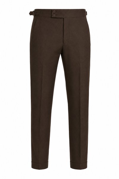 viyamen Men's Buckle Detail Comfortable Fabric Trousers