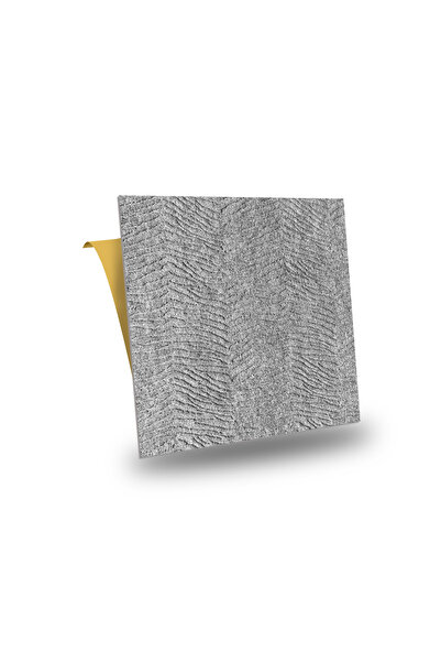 TİNK Kendinden Yapışkanlı Keçe Kare Halı Kıvırcık Desen Gri 48x48 cm 4 Adet (...