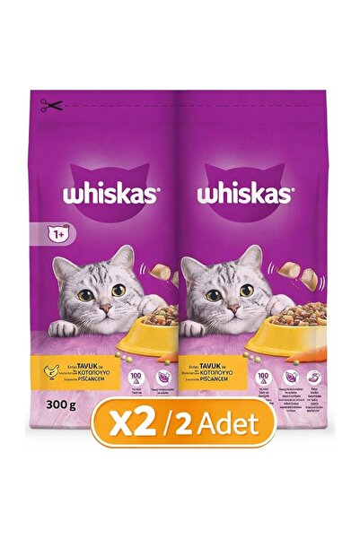 Whiskas Tavuklu ve Sebzeli Yetişkin Kedi Maması 300 gr 2 Adet