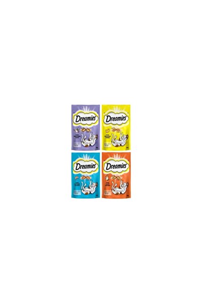 Dreamies 12 Paket Süper Karışık Kedi Ödülü Lezzetler: Ördek, Peynir, Somon, T...