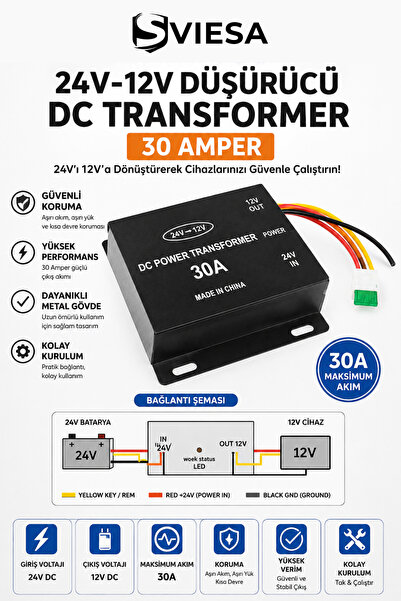 Sviesa Step-Down Voltage Converter 24V 12V 30A