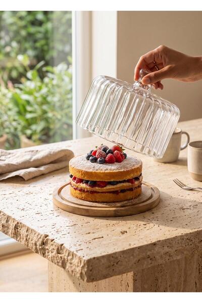 The Mia Madera Round Cake Storage Container 25X25X20 cm