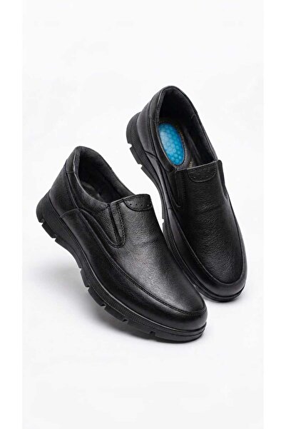 ULUSOY Men's Orthopedic Genuine Leather Heel Massage Shoes 201