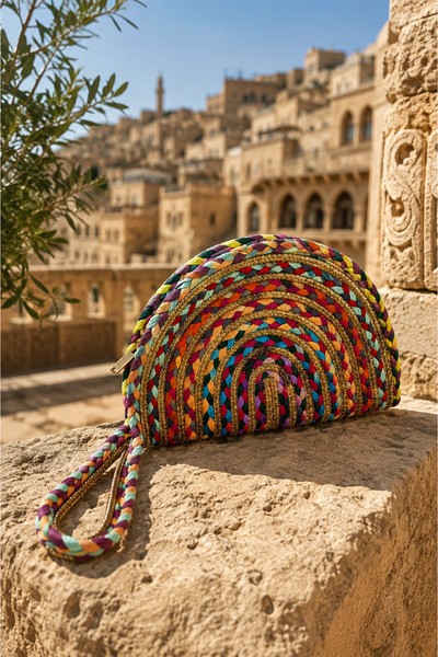 MaVaux Moss Zippered Straw Jute Vegan Clutch Bag