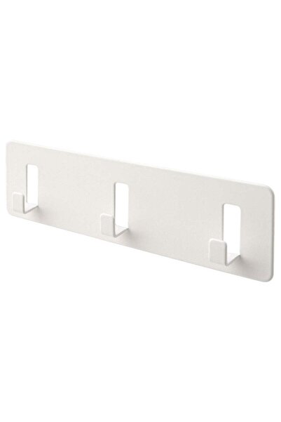 IKEA Wall Rack with 3 Hooks, Self-Adhesive White Steel, 16 cm