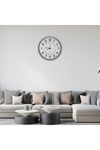 TakÇalıştır 52 X 52 cm Metal Wall Clock with White Calendar