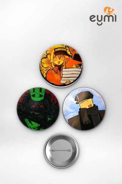 Eymi Design Roblox Gamer Karması Elliot 1x1x1x1 Poob Çanta Süsü Rozet İğneli ...