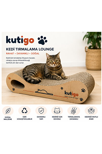 Wave Lounge Kedi Tırmalama Kartonu – Ergonomik Dinlenme Yatağı