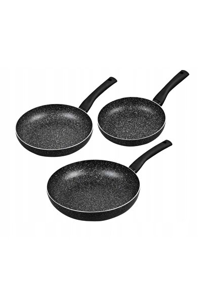 Kinghoff 3 x Tigaie ceramică pentru inducție și gaz, cu înveliș de marmură