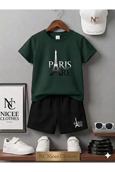 Leto Lykia Yazlik Children's T-Shirt Shorts Unisex (Paris Tower .Re. Printed
