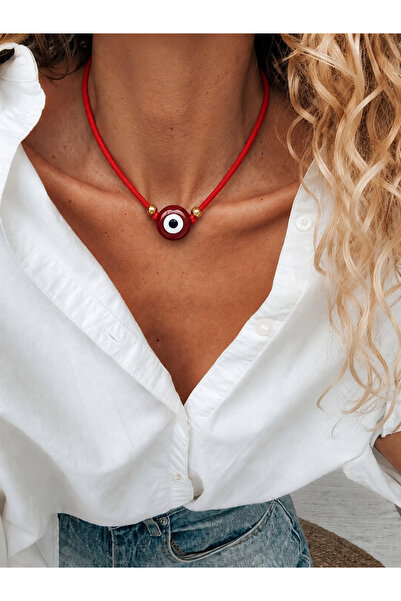 Markiz Takı Red String Evil Eye Necklace 55 cm