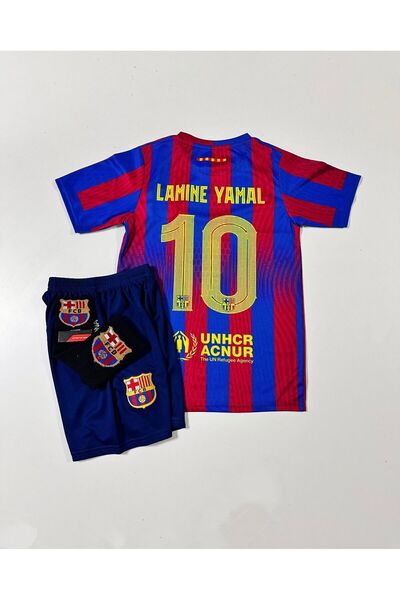 Forma F.c B.a.r.c.e.l.o.n.a 2025/26 Yeni Sezon Lamine Yamal Çocuk Forması 4'l...