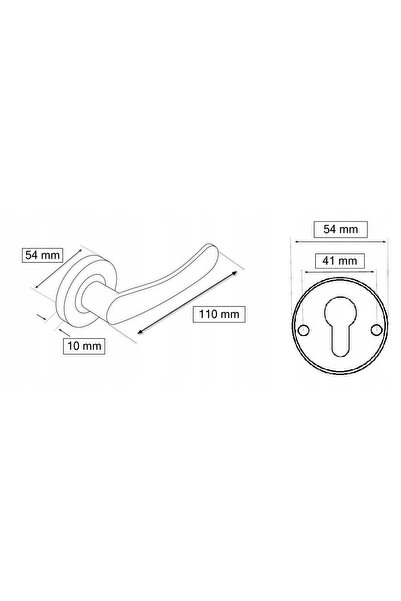 NO BRAND Set mânere ușă universal, rozetă cu inserție WC, nichel satinat, 11 cm