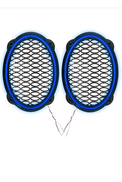 Mavi Renk Led Işıklı Midrange Oval Hoparlör Kapağı 1 Çift Kapak