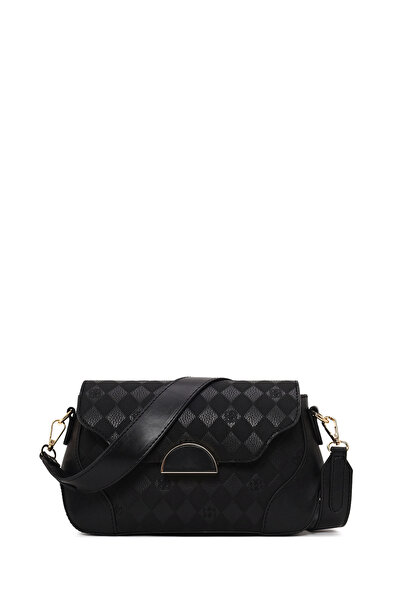 Derimod Women's Black Printed Shoulder Bag Wb500006Sb