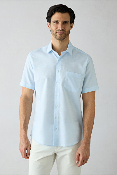 Kiğılı Short Sleeve Regular Fit Pocketed 100% Cotton Shirt