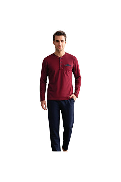 Over Sleep by Poleren Over Sleep 2401 Men's Winter Single Jersey Pajama Set