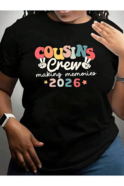 2BIR تي شيرت Cousin Crew 2026 لصنع الذكريات الصيفية للعائلة، تيشيرت أسود برسو...