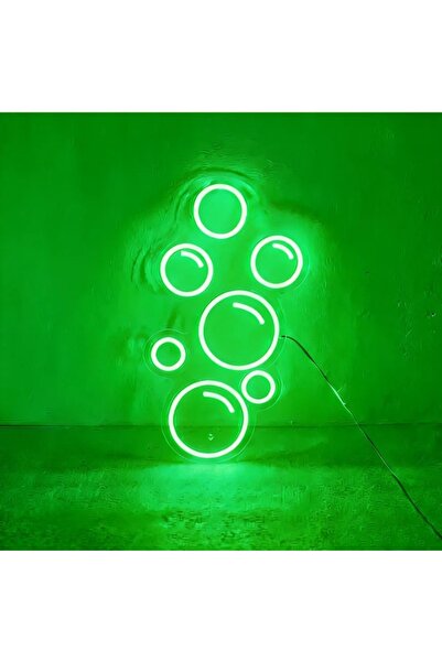 Slasa Bubbles LED Neon Sign 50x35 cm Green Light with 6mm Acrylic Base Stylis...