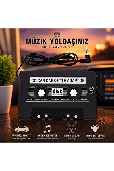 gaman OTO Kaset Adaptörü AUX Araç Teyp Kaset Dönüştürücü MP3 Telefon CD Uyumlu